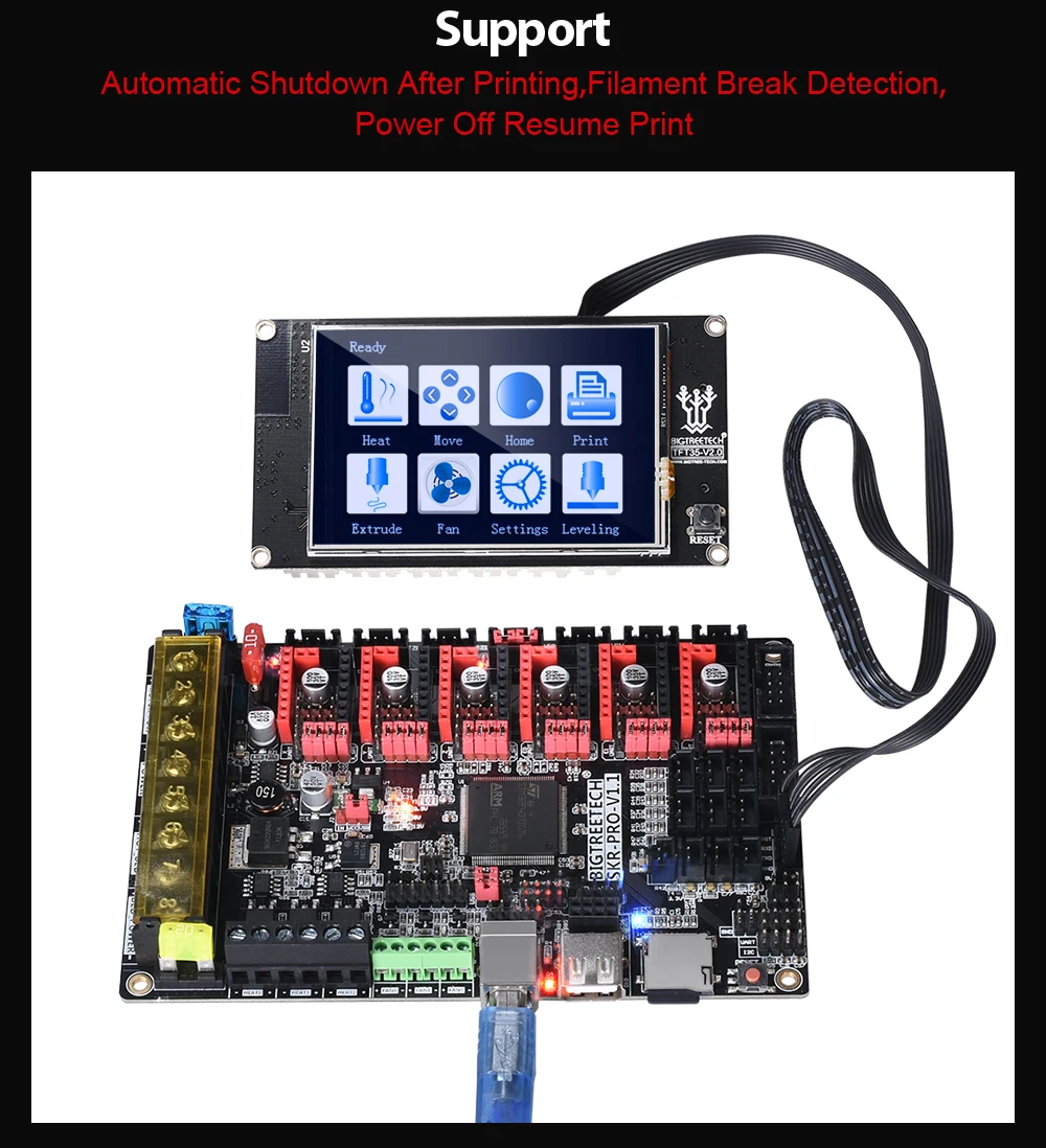 BIGTREETECH TFT35 V2.0 умный контроллер Wifi Дисплей TFT3.5 дюймов сенсорный экран 3d принтер части для SKR V1.3 PRO mini e3