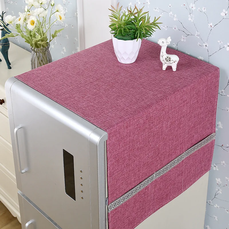 

New Household Cloth Art Double-door Refrigerator Dust-proof Cover Cover Lane Time Linen Refrigerator Cover