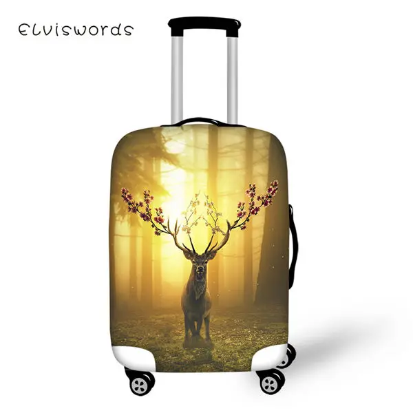ELVISWORDS Модный водонепроницаемый чехол для чемодана с изображением оленя, Чехол для багажа Kawaii, эластичная Защитная дорожная сумка - Цвет: CDWX3859LMS
