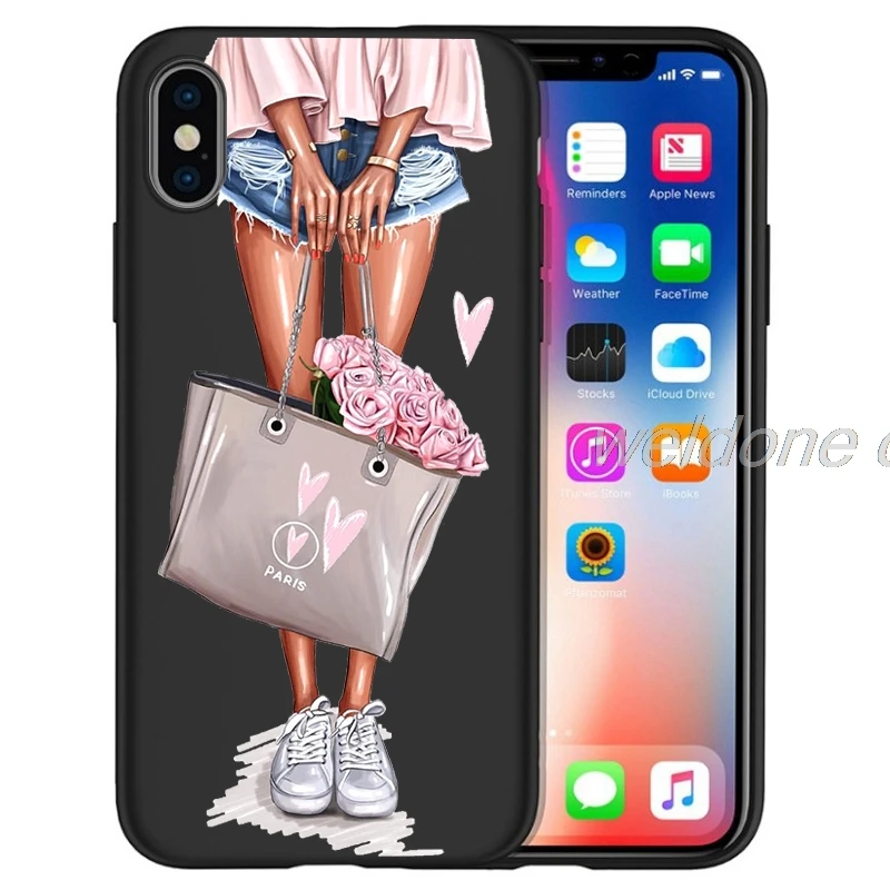 Модный чехол для телефона Super Mom baby girl для iPhone 11 Pro Max XS Max XR X 8 6S 7Plus 5s черный мягкий силиконовый чехол для телефона Etui