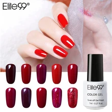Elite99 7 мл винно-красный УФ-гель для ногтей Гибридный лак все для маникюра Полупостоянный Чистый гель для дизайна ногтей гель лак