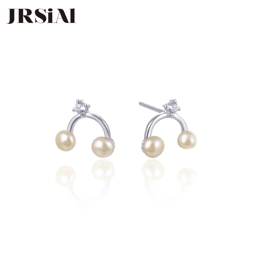 

JRSIAL 925 Sterling Silver Jewelry Pearl Earrings Korean Earrings Freshwater Pearl Creative Personality Earrings