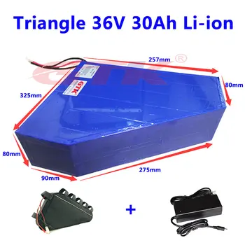 

GTK 36v 30ah lithium ion battery pack bateria bicicleta 36v triangle electric bike battery bicycle 36v 1000w 2000w + 5A charger