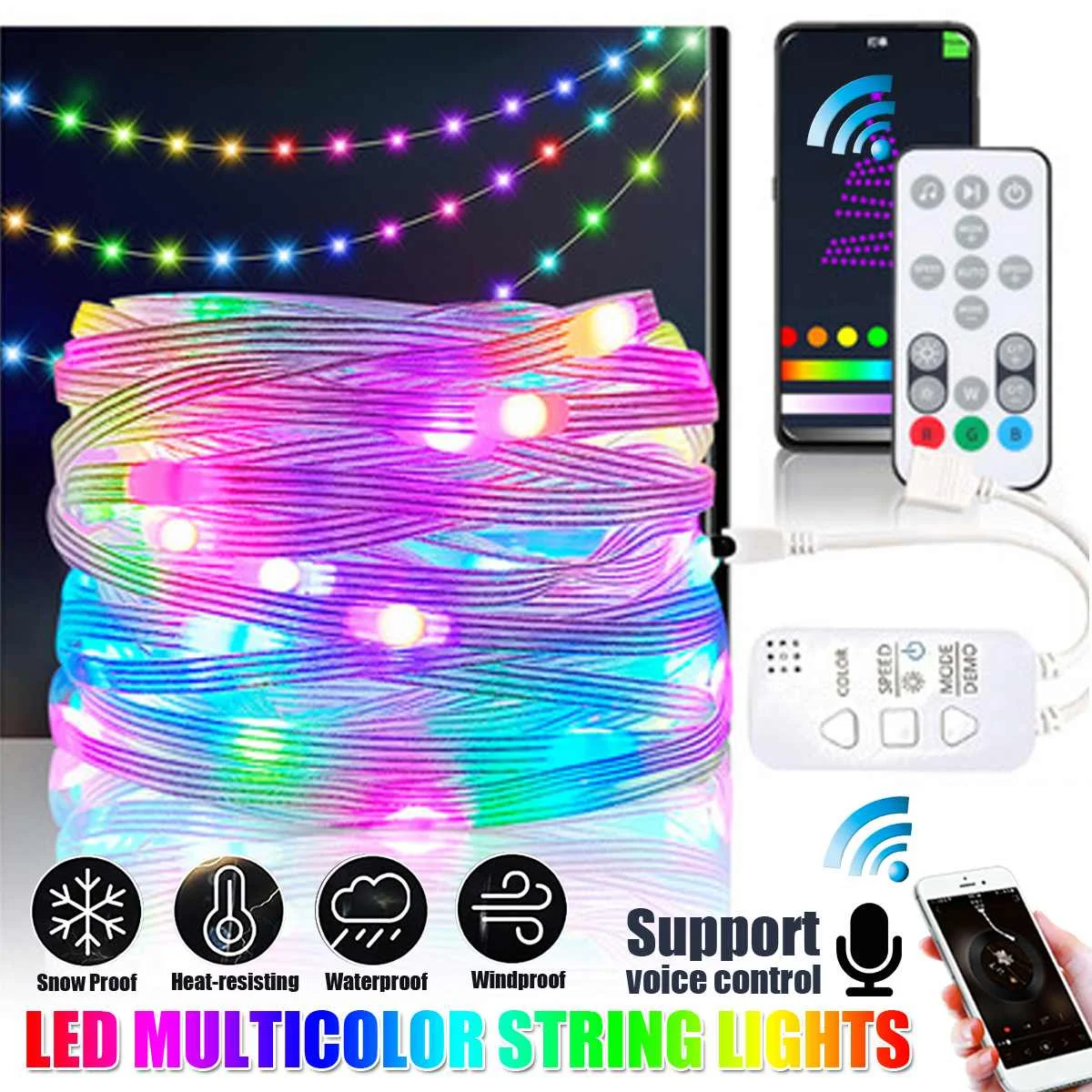 

Christmas Lights String Lighting Dream Color Christmas Decoration LED Module USB Power 5V APP control WIFI for Party Street Park