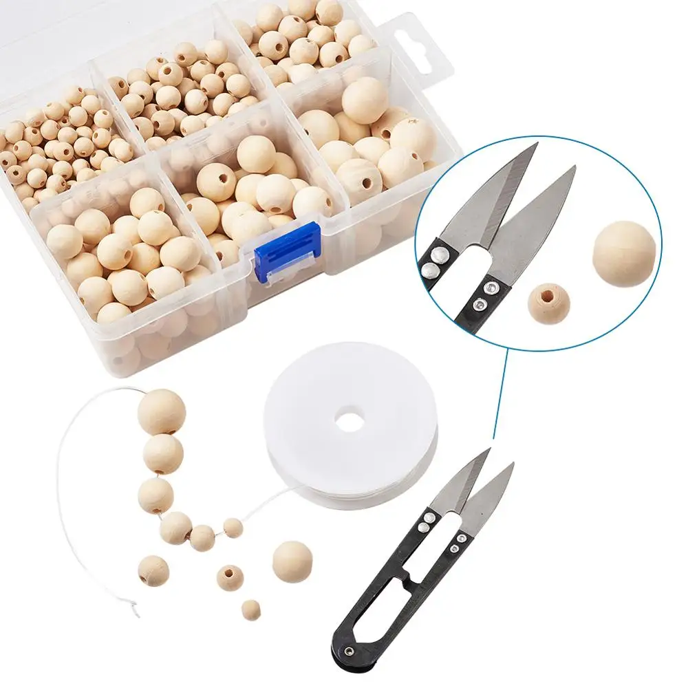 Pandahall 8-18 мм DIY Изготовление круглых деревянных бусин мокасин цвет оснащен