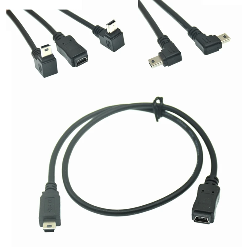 Мини usb 2 0 5Pin штекер к гнезду удлинительному разъему адаптер длинный разъем 90