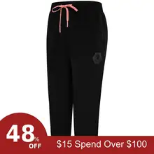 KELME женские летние спортивные штаны, хлопковые трикотажные укороченные штаны размера плюс S-3XL, свободные брюки с эластичным поясом 3682037