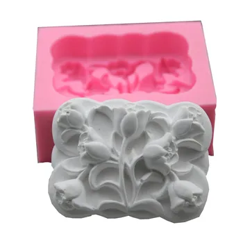 

3DSquare Flower Soap Silicone Mould Cake Mold Fondant Homemade Making Chocolate DIY Candle Moulds Cake Decoration Craft Supplies