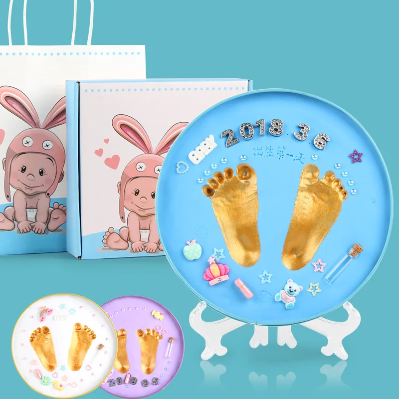 

Baby Hand-Foot Inkpad Hand And Foot Prints Hand Inkpad Souvenirs Children Infant Newborns Permanent BABY'S FIRST Month Baptism G