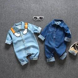 Barboteuse en Denim pour nouveau né, combinaison pour bébé fille et garçon, salopette pour enfant, collection printemps automne 