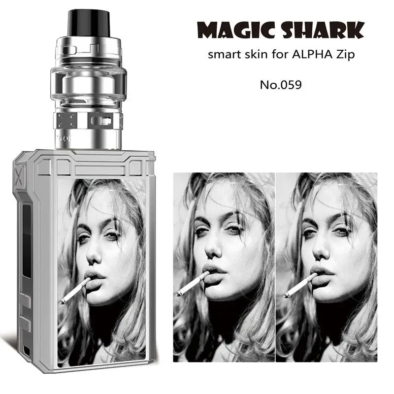 Магическая Акула роза череп Капитан Америка V-Vendetta змея сексуальная женщина Vape Фильм Чехол Обложка Наклейка для Voopoo Alpha на молнии - Цвет: 059