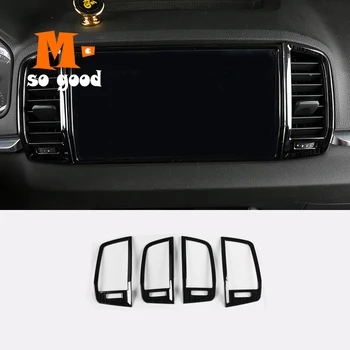 

2017 2018 Stickers Stainless Steel For Skoda Karoq Car Console Air Conditioner Outlet Vent Cover Trim sticker Auto Accessories