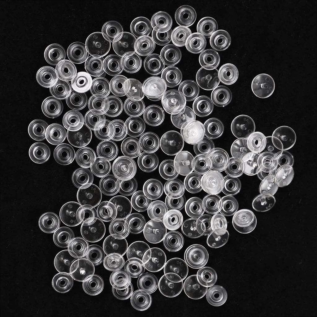 200 Sets T3 Clear Transparent Snaps Fasteners Plastic Buttons