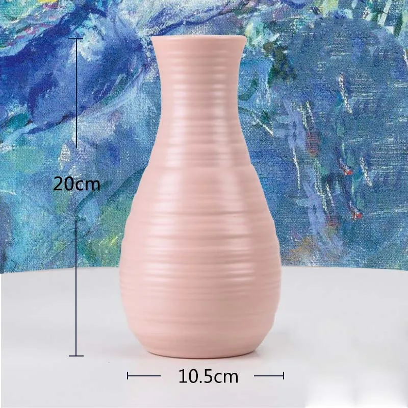 3500-Pink Оригами пластиковая ваза молочно-белая имитация керамического цветочного горшка Цветочная корзина Цветочная ваза для украшения интерьера скандинавские украшения - Цвет: 3500-Pink