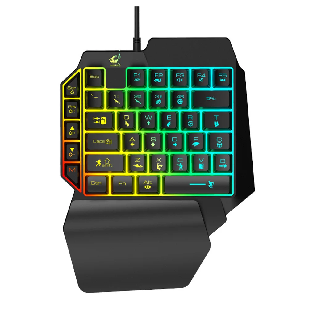 

Keyboard Mobile Phone One-handed 39 Keys Wired Keypad Universal Laptops LED Backlight Gaming USB Office Ergonomic Home