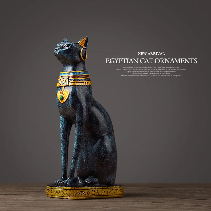 Egyptian Cat resin craft vintage home decor Modern Vintage Baster goddess god pharaoh figurine statue for table ornaments Gift