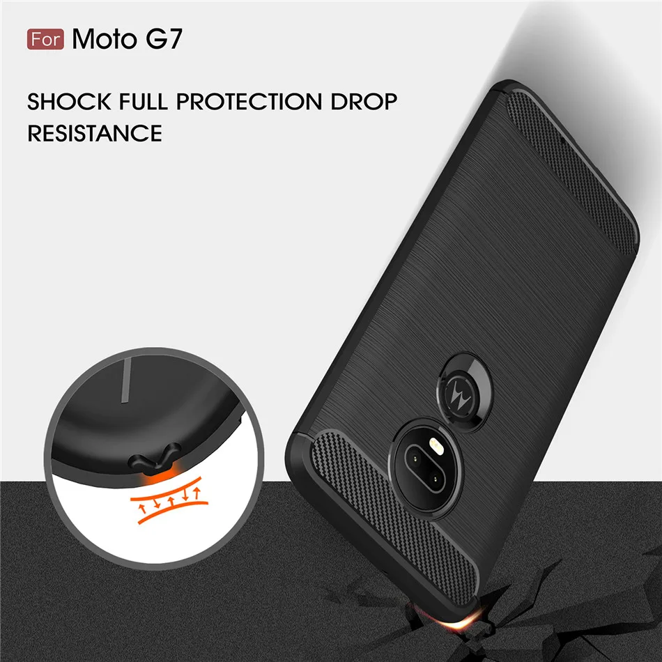 Чехол Thouport для Moto G7 Power Play G6 Plus деловой Мягкий силиконовый чехол из углеродного