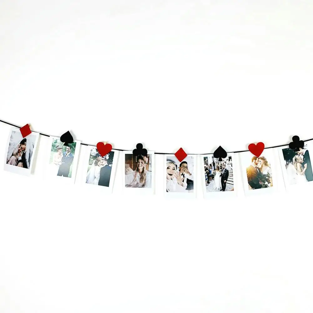 Freeshipping Poker Playing cards casino party photo clips decoration Bunting supply