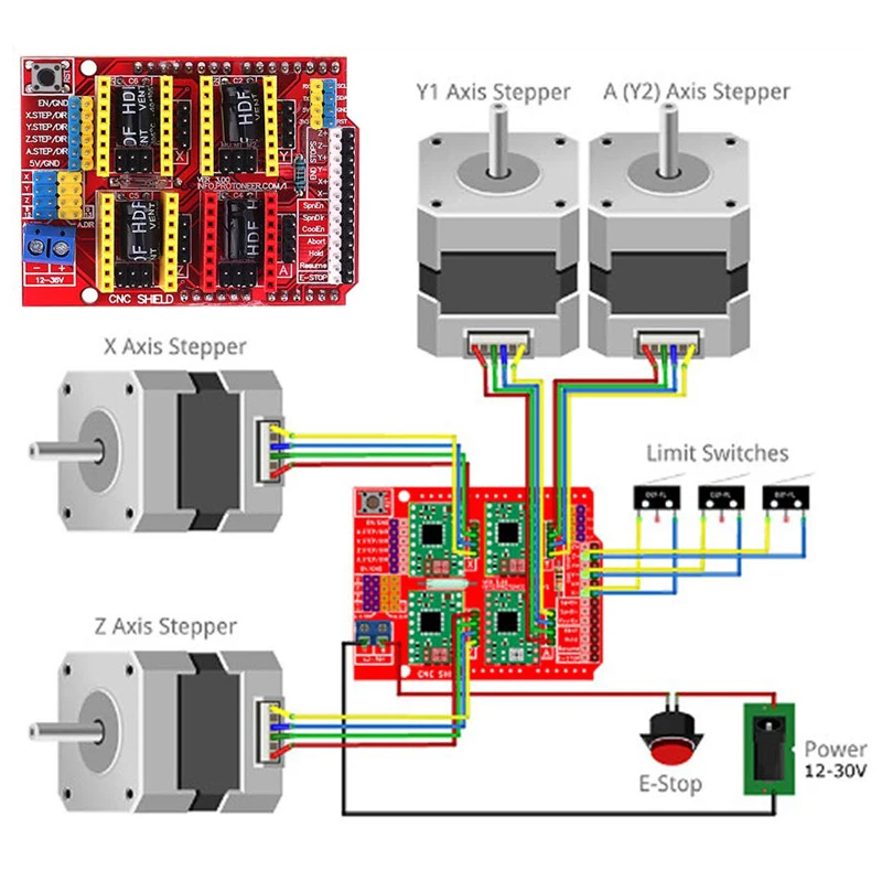 Профессиональный 3d принтер с ЧПУ Комплект UNO R3 плата+ CNC щит v3+ A4988/DRV8825 драйвер двигателя 3d принтер DIY материнская плата лазерный гравер