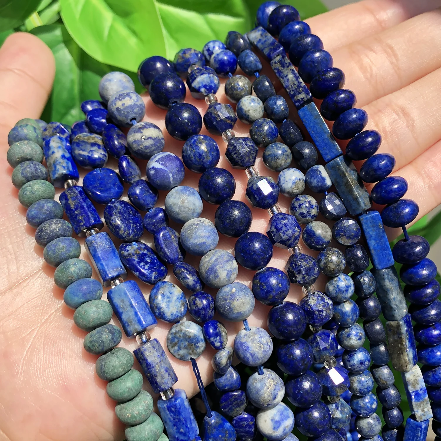 

Natural Lapis Lazuli Stone Beads Faceted Cylinder Round Irregular Loose Spacer Beads For Jewelry Making Bracelets Necklace DIY