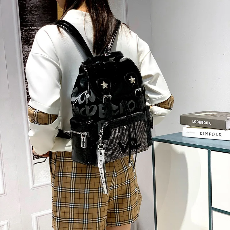 2021 New Fashion Trend Backpack Women High Quality PU Leather Travel Backpack Large Capacity School Bag For Teenage Girl Mochila