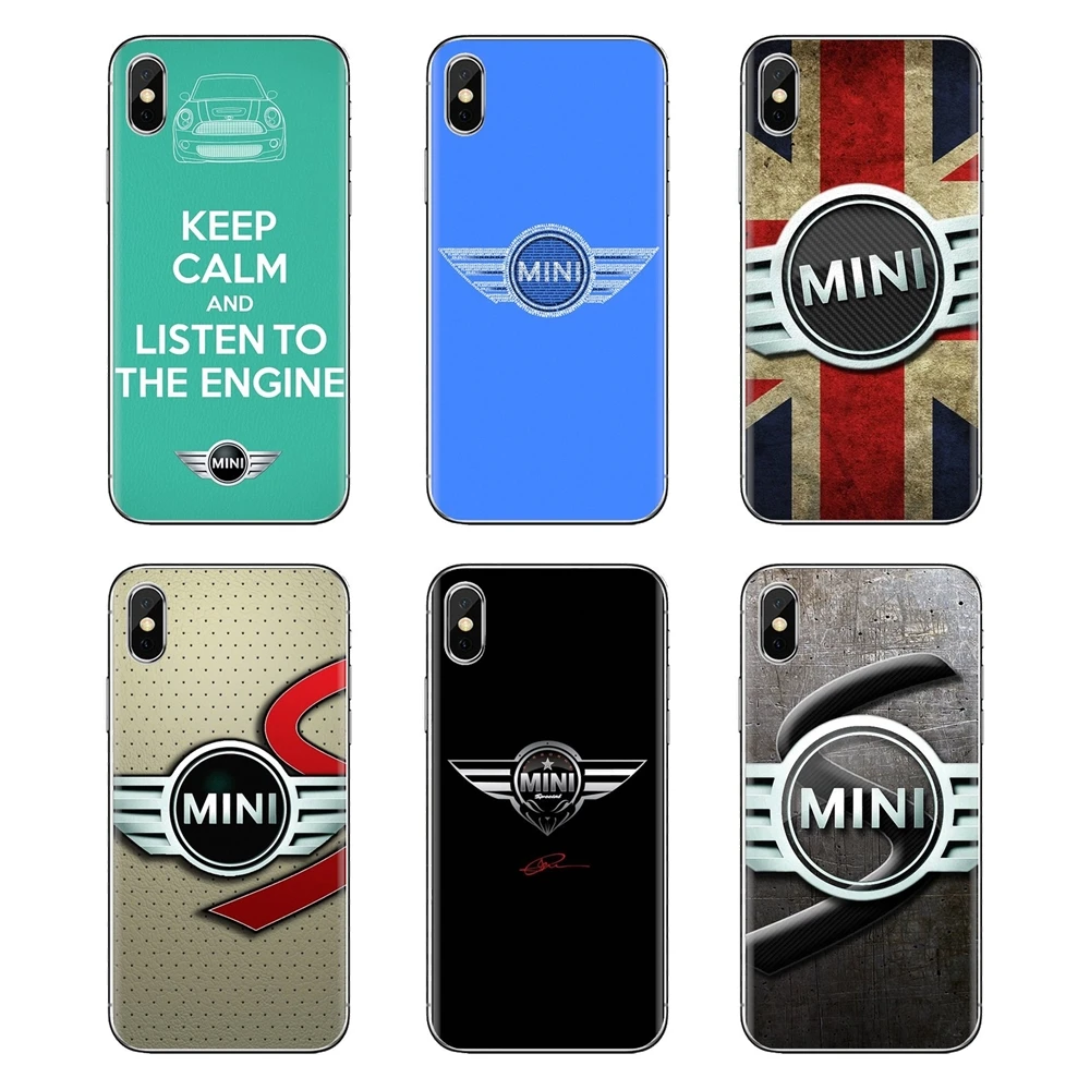 For Samsung Galaxy S3 S4 S5 Mini S6 S7 Edge S8 S9 S10 Plus Note 3 4 5 8 9 Soft Transparent Shell Covers car mini cooper logo |
