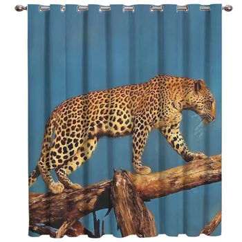 

Leopards Walk On Tree Trunks At Dusk Window Treatment Hardware Sets Curtain