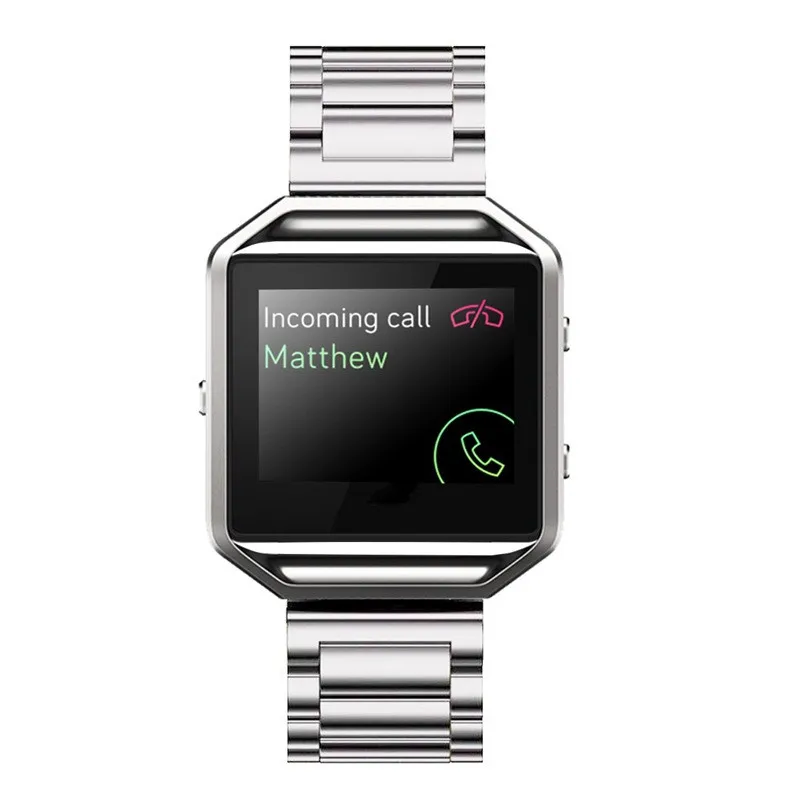3 в 1 ремешок из нержавеющей стали для Fitbit Blaze Ремешок Браслет ремешок+ рамка+ пленка для экрана для Fitbit Blaze запястье+ Инструменты