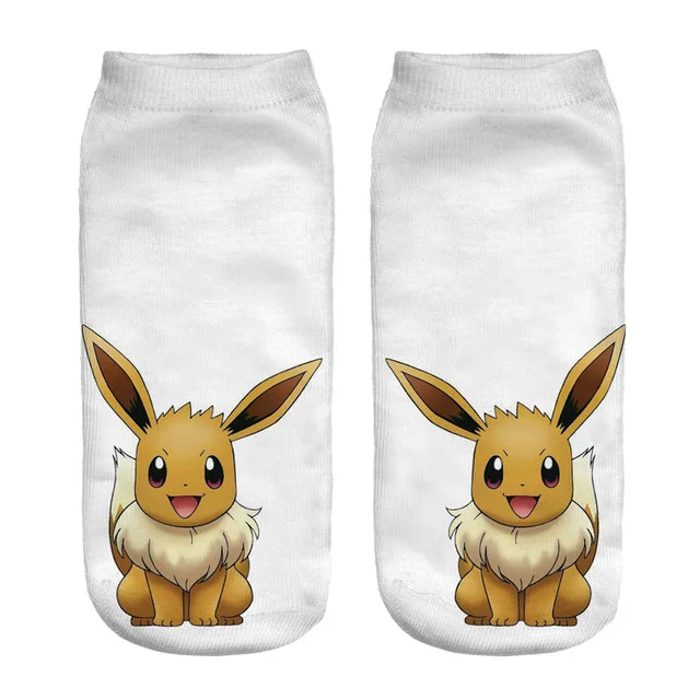 Милые женские хлопковые носки с рисунками животных Kawaii, летние короткие носки с покемоном, женские повседневные Мягкие носки sox, Забавные 3D Милые Носки с рисунком пика - Цвет: 13