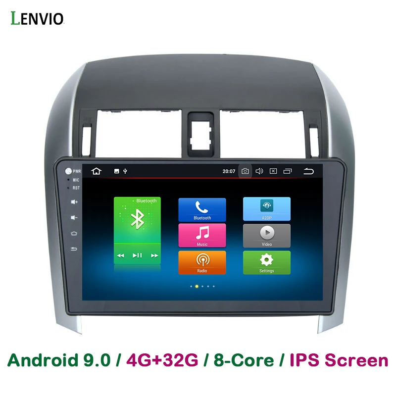 Lenvio ips 4 Гб ОЗУ 32 Гб ПЗУ Android 9,0 автомобильный dvd-плеер для Toyota Corolla 2007 2008 2009-2012 Восьмиядерный радио gps навигация DAB