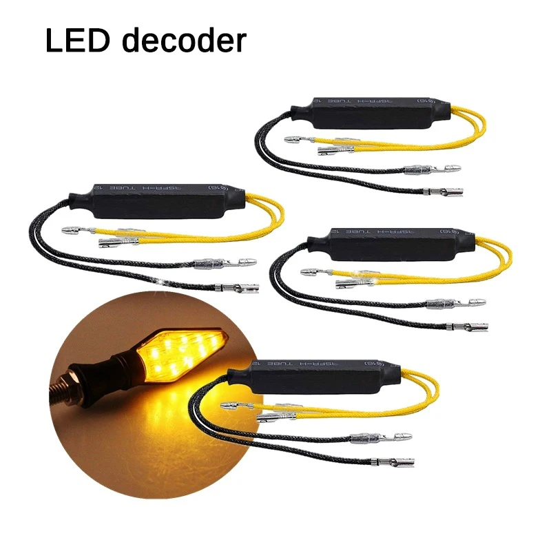 

2/4Pcs Motorcycle LED Turn Signal Indicator Decoder Flasher Light Fault Elimination Decoding Resistor for Solve Blinker Error