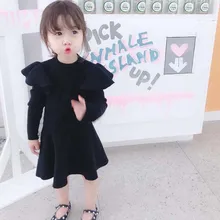 Коллекция года, брендовая От 0 до 4 лет, Детская вязаная для маленьких девочек, платье зимнее, мягкое, вязаное, хлопковое, однотонное, милое платье-пачка вечерние, новые, модные, для малышей, свитер