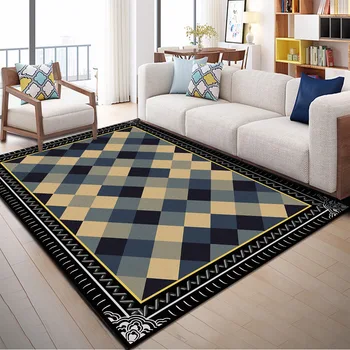 

Nordic Geometric Soft Carpets For Living Room Bedroom Area Rugs Modern 3D Printing Floor Rug Hallway Coffee table Antiskid Mats