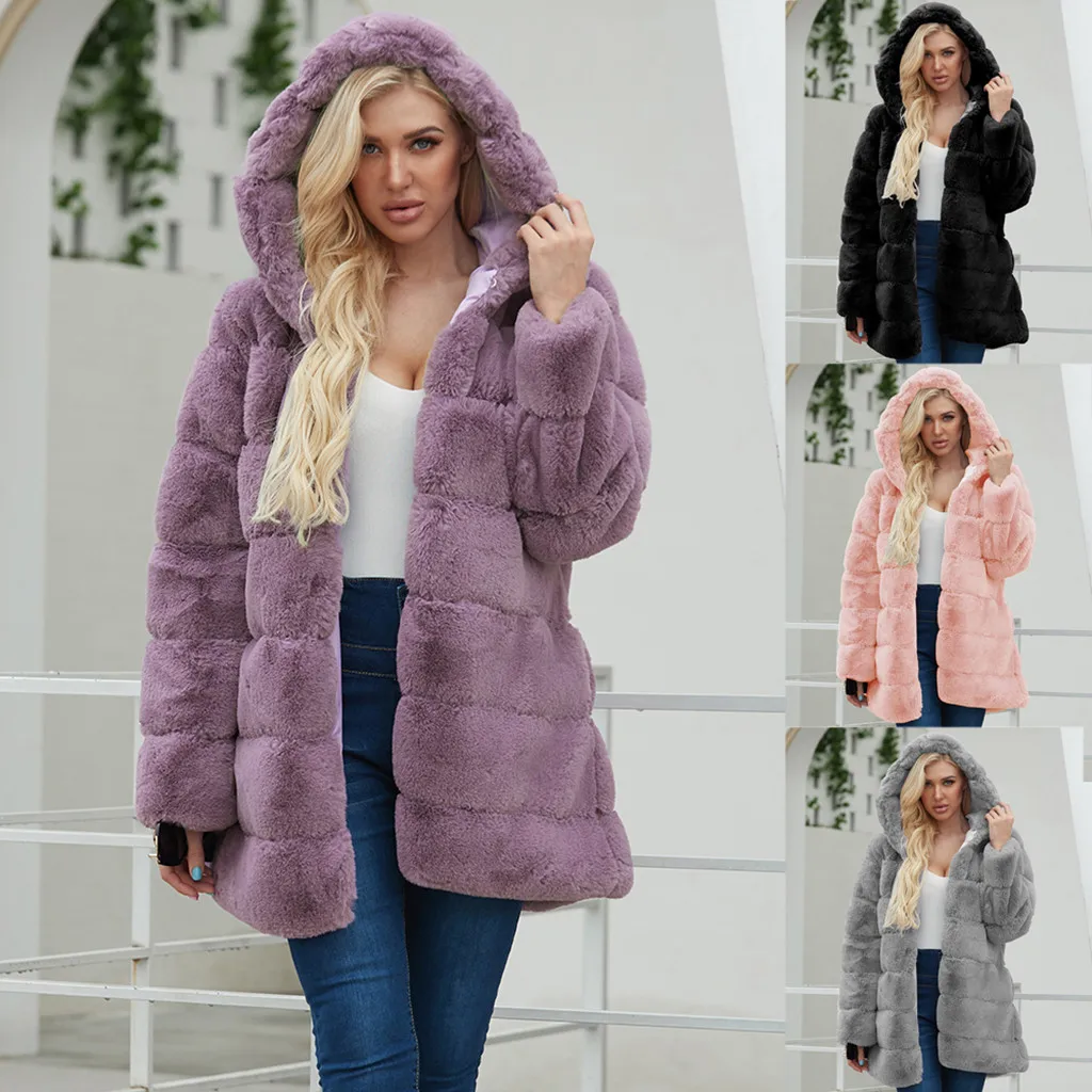 Veste femme manteau femme зимнее пальто для женщин дамское теплое пальто из искусственного меха однотонная верхняя одежда chaqueta mujer fourrure femme