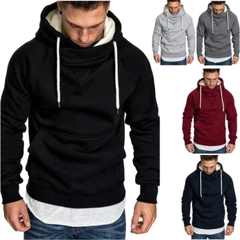 

Fashion Fleece Hoodies Men 2019 Slim Fit Fleece Hoodie Winter Black Sweatshirts Men Warm Zipper Hood Sweatshirts For Men Casual