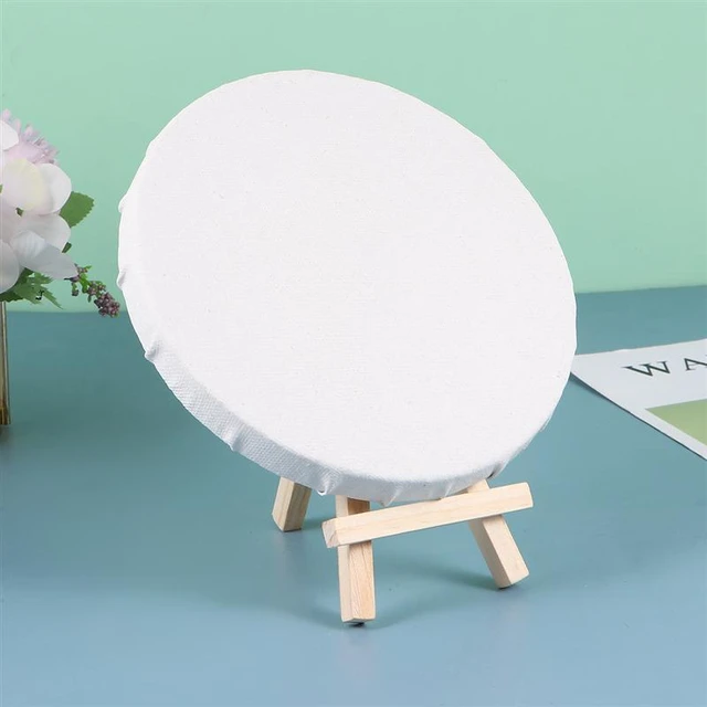 Round Canvas Board Cotton Stretched Drawing Board , Boards for Oil Painting  Beginners Painters DIY Supplies , 40cm 