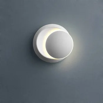 

Simple and Creative L Modern Bedside Lamp Bedroom Living Room Stairway Led Round Crescent Wall Lamp