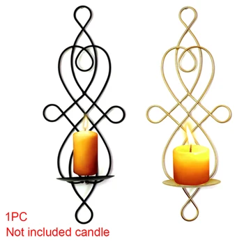 

Metal Iron Wall Hanging Candlestick Sconces Candle Holder Wedding Party Decor WWO66