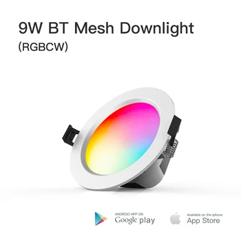 

9W Bluetooth Smart Downlight Mesh Downlight RGB Promise Dimming Group Control APP Control Work with Alexa Google Home