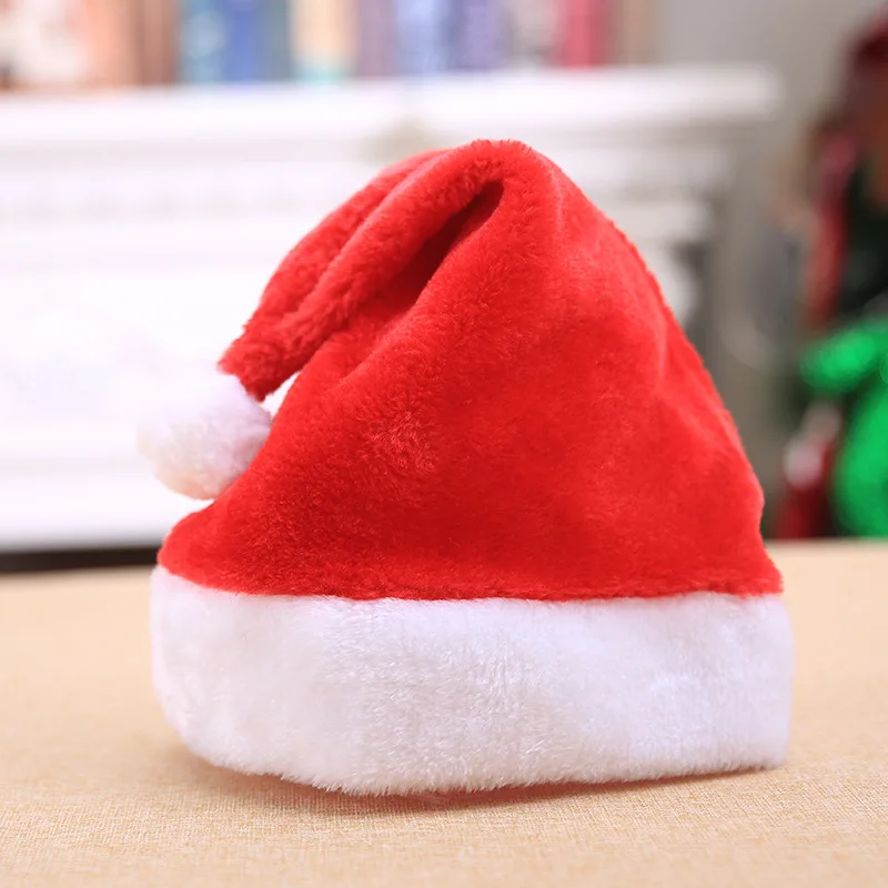 

New Christmas Hat For Adults Santa Claus Christmas Ornaments Plush 28*40cm Santa Hats Party Cap Xmas Props Decoration