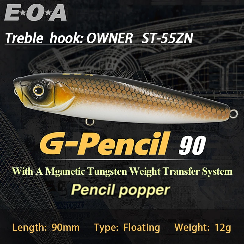 Новинка 2021 карандаш-Поппер EOA G 90 7/16oz-12g гуляющая собака зигзаг топвотер жесткая