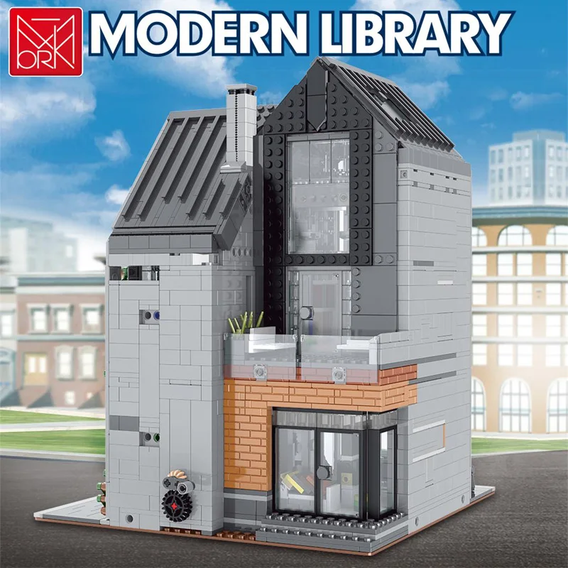 Moc City Street View el ladrillo Modern Library Modelo bloques de construcción ladrillos Modelo 