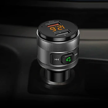 

Hot C57 Bluetooth 4.2 Car FM Transmitter with Battery Voltage Display USB Charging Port