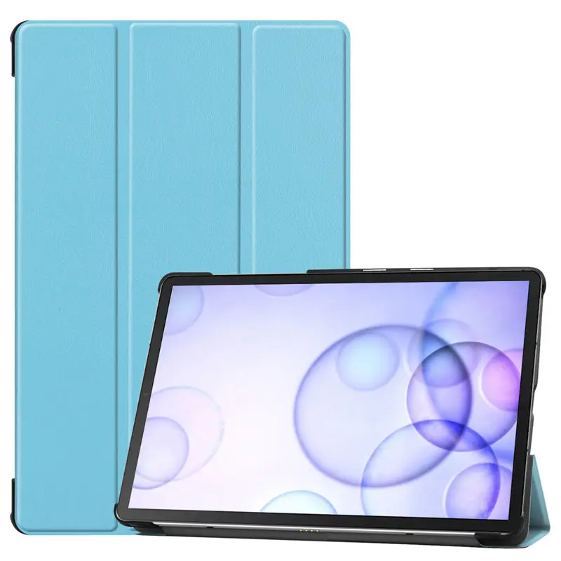 Sky blue Чехол для Samsung Galaxy Tab S6 10,5 SM-T860 SM-T865 10," Smart Cover Funda планшет тонкая защитная подставка оболочка+ подарок - Цвет: Sky blue