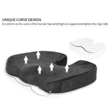 

New Healthy Widely Used Memory Foam Seat Cushion U-Shape Acne Orthopedic Sciatica Tailbone Relief Cushion For Office Home