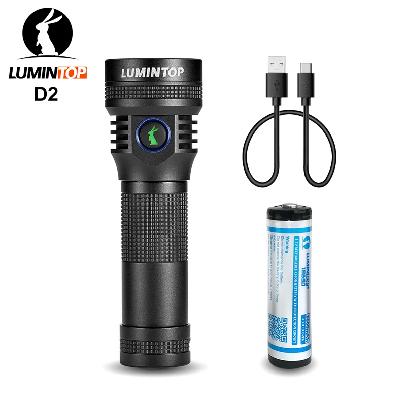 Фонарик Lumintop D2 21700 заряжаемый фонарик USB боковой переключатель 1000 люмен 475 метров
