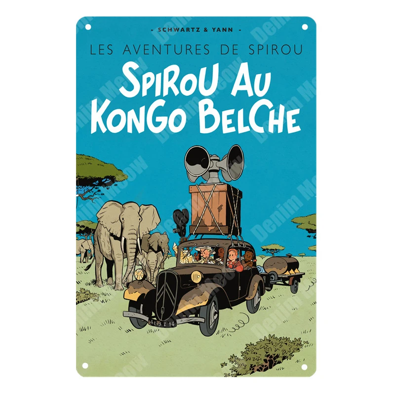 Tintin мультфильм металлическая Оловянная вывеска Альфа арт живопись магазин настенный стикер домашний декор Tintin фильм плакат Бар Винтаж железные тарелки MN120 - Цвет: N