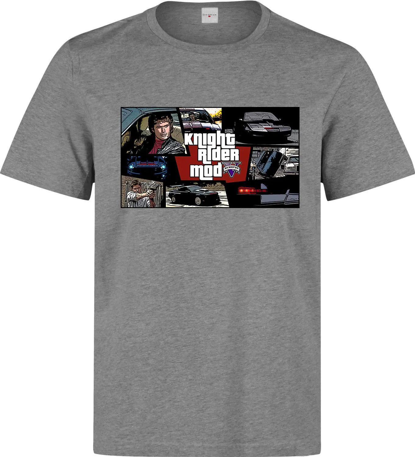 Fashion Cool Casual T Shirts Knight Rider KITT Game Mod Artwork Funny Men's (woman's Available) Grey Shirt Summer Tee |