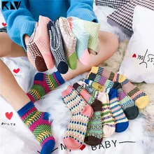 5 пар, этнические, литературные, для женщин, coups, зимние, из искусственной шерсти, носки, контрастные цвета, геометрические, в клетку, жаккардовые, теплые, средней длины, чулочно-носочные изделия