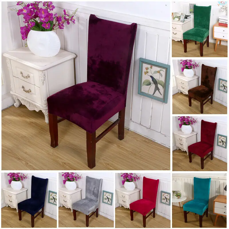 

1PC Real velvet fabric super soft Chair Cover Luxurious office seat thick Chair Covers stretch dining room Hotel Banquet